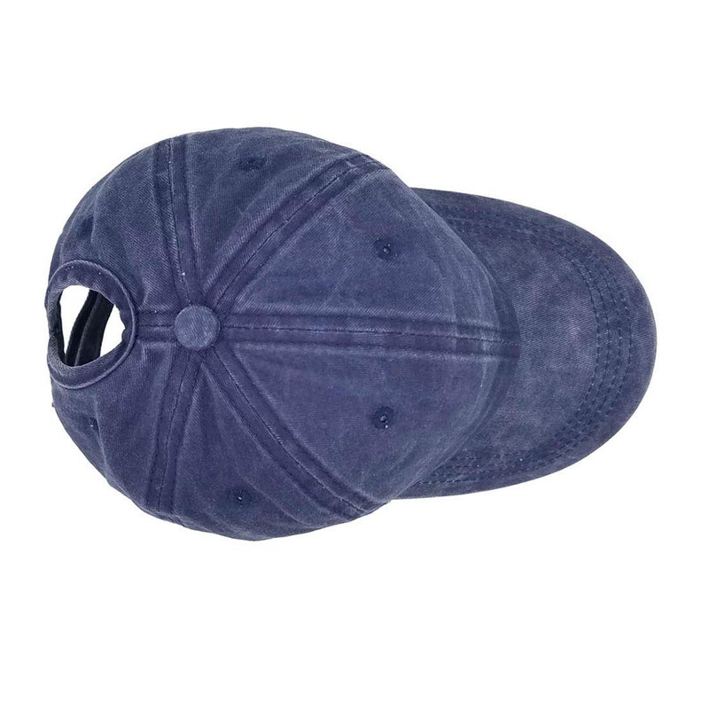 Eohak Ponytail Baseball Hat Distressed Retro Washed Womens Twill - Image 5